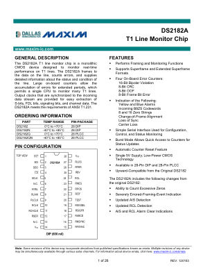 DS2182A datasheet cover page