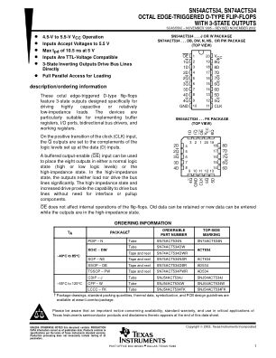 SN74ACT534 数据手册首页