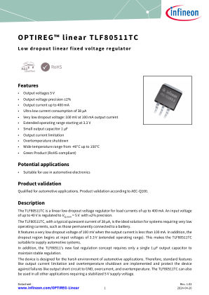 TLF80511TC datasheet cover page