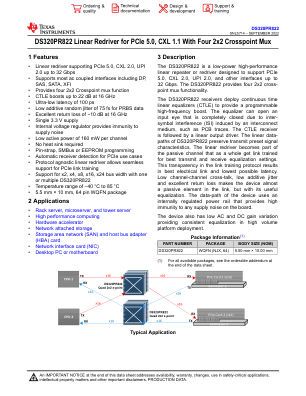 DS320PR822 datasheet cover page