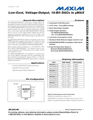 MAX5204-MAX5207 datasheet cover page