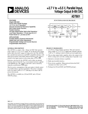 AD7801 datasheet cover page