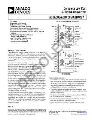 ADDAC80 datasheet cover page