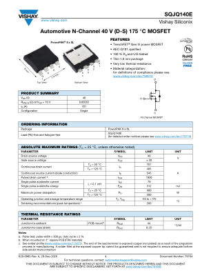SQJQ140E datasheet cover page
