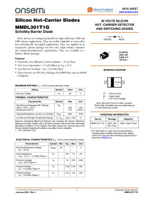 MMDL301T1 数据手册首页