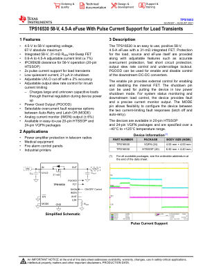TPS1653 datasheet cover page