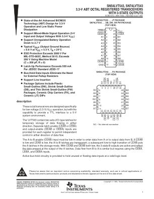SN74LVT543 datasheet cover page