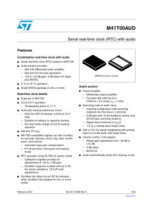 M41T00AUD 数据手册首页