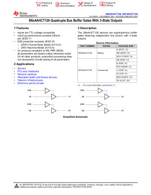 SN74AHCT126 datasheet cover page