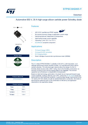 STPSC30G065-Y datasheet cover page