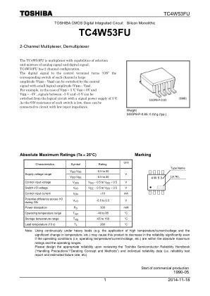 TC4W53FU datasheet cover page