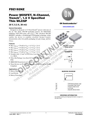 FDZ192NZ 数据手册首页