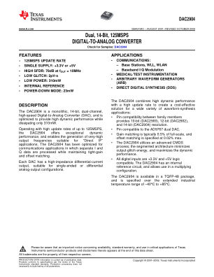 DAC2904 datasheet cover page