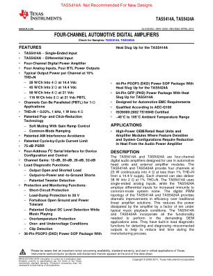TAS5414A datasheet cover page