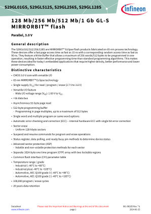 S29GL01GS datasheet cover page