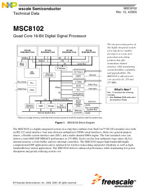MSC8102 datasheet cover page