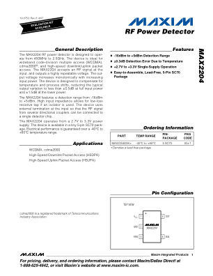 MAX2204 datasheet cover page