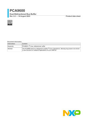 PCA9600 datasheet cover page