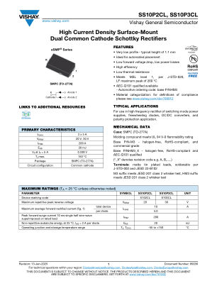 SS10P3CL datasheet cover page