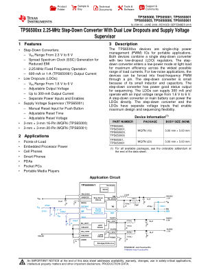 TPS650061 datasheet cover page