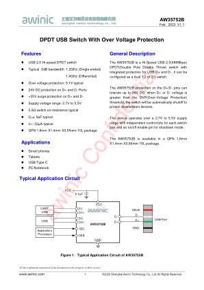 AW35752B datasheet cover page