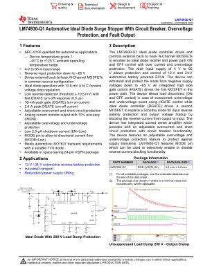 LM74930-Q1 datasheet cover page