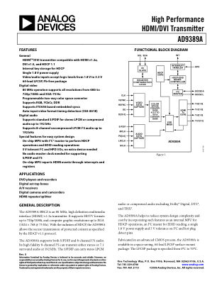 AD9389A 数据手册首页