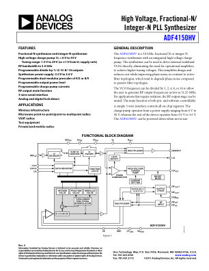 ADF4150HV 数据手册首页