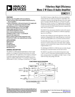 SSM2311 数据手册首页