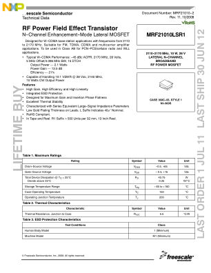 MRF21010-2 datasheet cover page