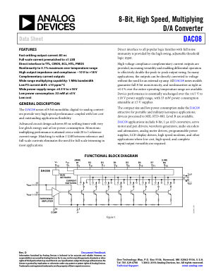 DAC08 datasheet cover page