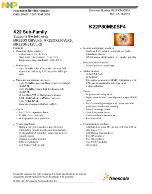 K22P80M50SF4 数据手册首页