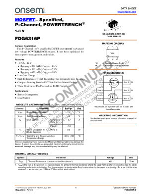 FDG6316P datasheet cover page