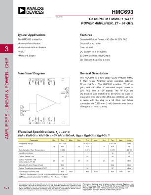 HMC693 datasheet cover page