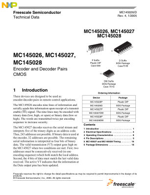 MC145026 数据手册首页