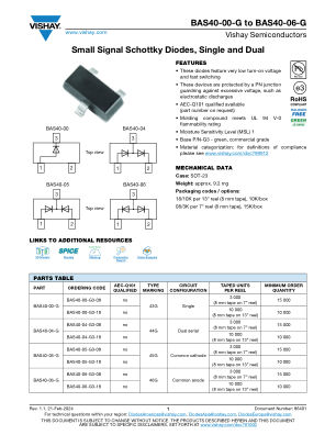 BAS40-00-GTOBAS40-06-G 数据手册首页
