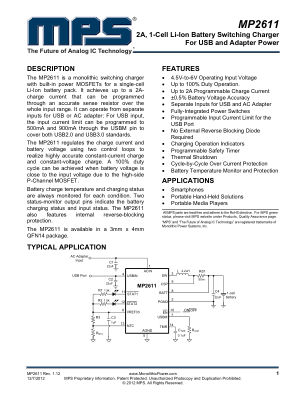 MP2611 datasheet cover page