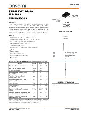 FFH50US60S 数据手册首页