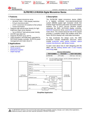 DLP801RE datasheet cover page