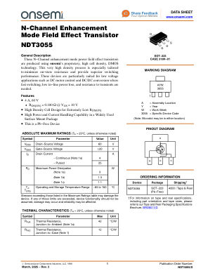 NDT3055 数据手册首页