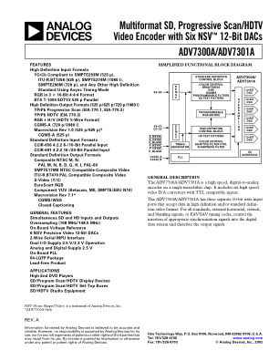 ADV7300A 数据手册首页