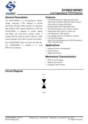 SY205216DWC datasheet cover page