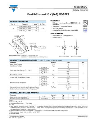 SI5935CDC datasheet cover page