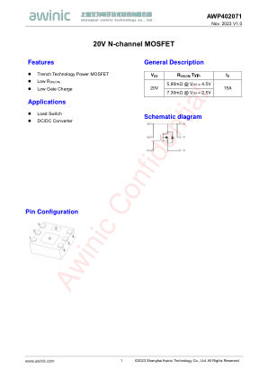 AWP402071 datasheet cover page