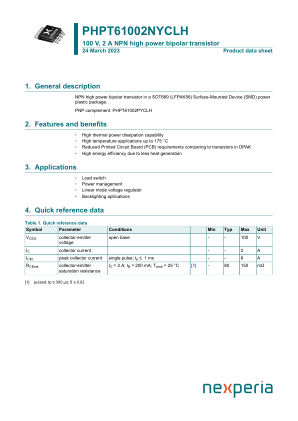 PHPT61002NYCLHX datasheet cover page