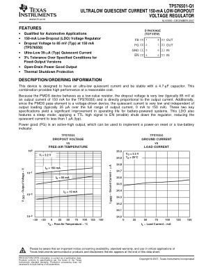 TPS76501-Q1 datasheet cover page