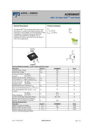 AOB5B60D datasheet cover page