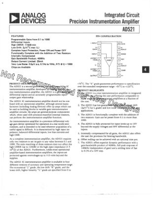 AD521 数据手册首页