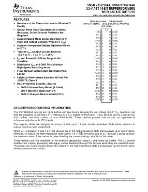 SN74LVT162244A datasheet cover page