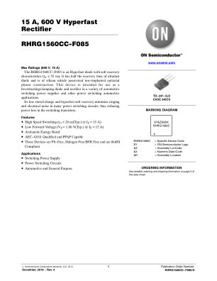 RHRG1560CC-F085 datasheet cover page